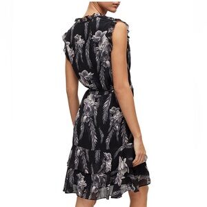 ALLSAINTS | Mia Floral Ruffle Wrap | Black & White | Women’s | Sz: XS